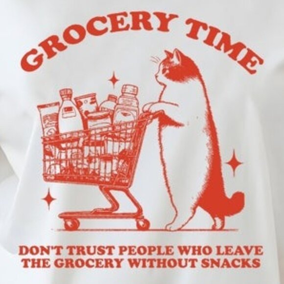 Grocery Time Retro Sarcastic T Shirt, Trendy Retro Graphic T Shirt - Picture 3 of 3